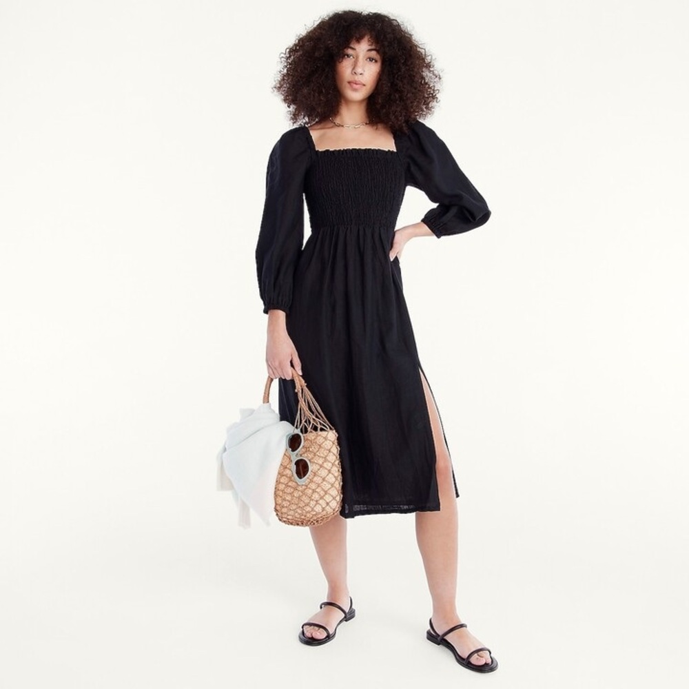 J. Crew Linen Daydream Midi Dress